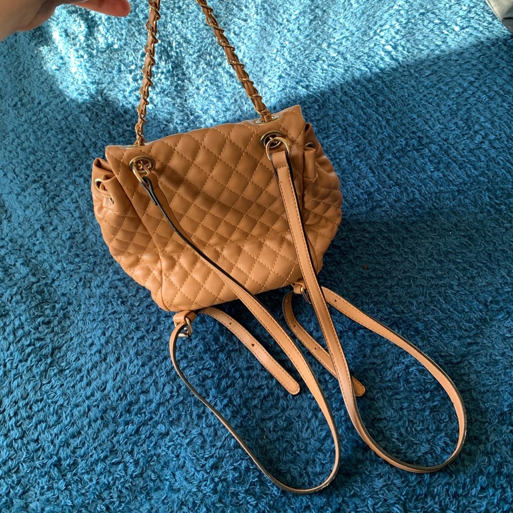 Beige mini backpack - Picture 3 of 3